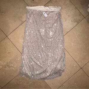 Old Navy Shimmering Silver Pencil Skirt